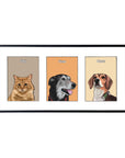 Custom Three Pet Portrait- Solid Colors